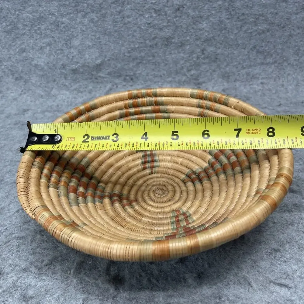 Vintage Primitive Tribal Natural Coiled Basket 8